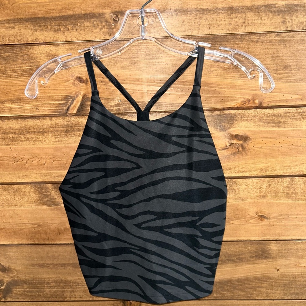 Stylish Black and Gray Zebra Print Women's Top